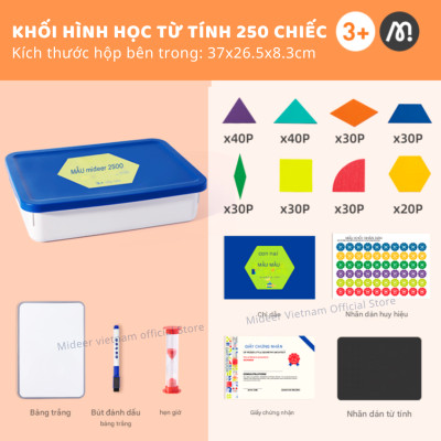 Xếp hình Tangram nam châm đồ chơi giáo dục cho bé Mideer Magnetic Geometry Blocks 250pcs