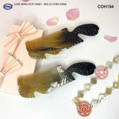  Lược Sừng Vân Nưa Đôi Cá Uyên Ương (Size: XL - 20cm) thể hiện tình yêu vĩnh cửu - Mẫu Cao Cấp Siêu Đẹp - COH194