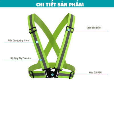 Dây Đai Phản Quang, Áo Phản Quang Nam Nữ Đi Phượt/ Đi Xe Máy/ Đạp Xe Đạp Với Dây Thun Đàn Hồi Co Giãn Rộng Chuyên Dụng Đi Ban Đêm An Toàn Mai Lee
