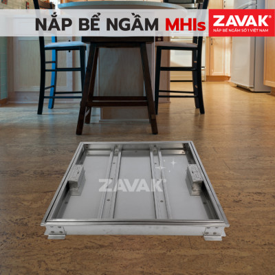 Nắp Bể Ngầm Trong Nhà 45x45cm Inox 304 ZAVAK MHIs-45 Nắp bể nước âm sàn, Nắp hố ga Inox 304