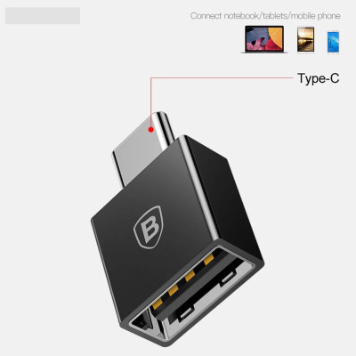 Đầu chuyển OTG USB Type C sang USB Full size Baseus (TYPE C Male to USB Female Cable Adapter Converter)( HÀNG CHÍNH HÃNG)