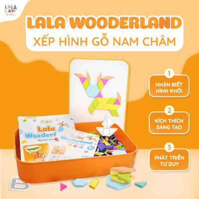 Đồ chơi xếp hình nam châm Lala Wooderland bằng gỗ cao cấp phát triển tư duy sáng tạo logic cho bé - Lalala baby