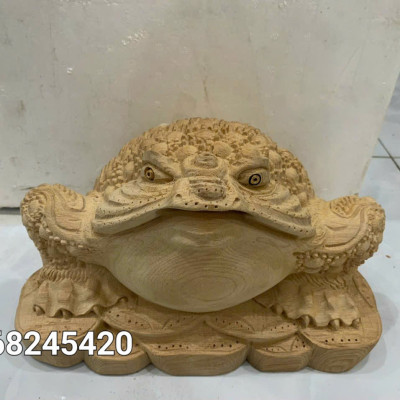 Cóc thiềm thừ phong thủy cầu tài lộc gỗ ngọc am thơm nức kt 20×13×10cm 