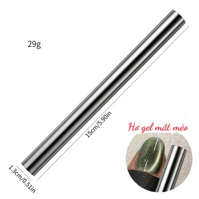 Nam Châm Mắt Mèo Gậy Tròn Dài Hai Đầu Siêu Mạnh 15cm, Trụ Dài Tôn Ngộ Không Tạo Hiệu Ứng Mắt Mèo, Chất Liệu Kim Loại Dễ Cầm Cho Thợ Làm Nail