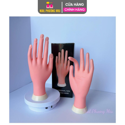 Bàn Tay Giả Silicone Tập Làm Nail Khớp Dẻo Linh Hoạt, Tái Sử Dụng Nhiều Lần Cho Người Mới Học Làm Nail Tiện Lợi bàn  tay chữ nhất