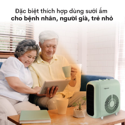 Quạt sưởi gốm ấm Mini nhập khẩu không khô da Fujihome, Hàng Chính hãng bảo hành 2 năm