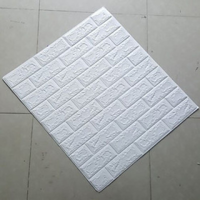 Bộ 10 Tấm Xốp Dán Tường 3D Giả Gạch Màu Trắng 70cmx77cm 