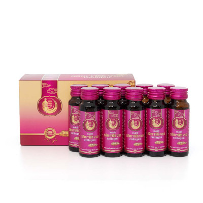 Nước Sâm Tiến Vua Collagen (Từ Củ Sâm, Nano Collagen, Vitamin C), Hộp 10 Chai (50ml), Bồi Bổ Sức Khỏe, Tươi Trẻ Làn Da