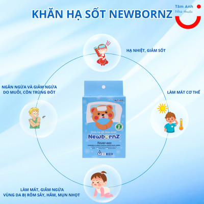 Khăn lau thảo dược hạ sốt NewbornZ cho bé từ 3m