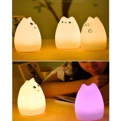 Đèn Ngủ Hình Mèo Con Siêu Dễ Thương - Chất liệu Silicon Dẻo Cao Cấp An Toàn 