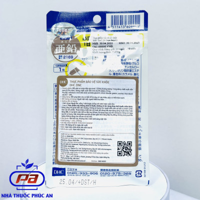 Viên uống bổ sung kẽm DHC ZinC Nhật Bản 15 - 30 ngày