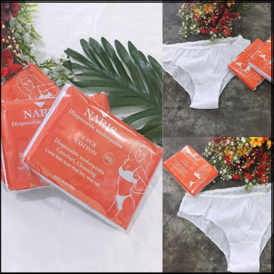 Combo 3 BỊCH QUẦN LÓT GIẤY VẢI COTTON Mỗi bịch 6 cái (42-80 Kg )