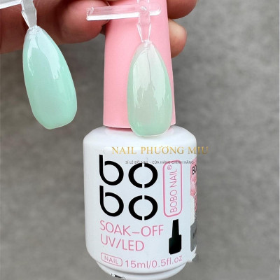 Sơn Thạch Lẻ Bobo Màu Xanh 9, Rượu Vang 28, Sơn Trơn Nước Gạo 13, Nâu Tây 20, Trắng Sữa Bóng Mướt Làm Nail, Màu Chuẩn Chai 15ml Đậm Đặc Bám Móng