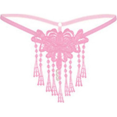 Quần lót nữ lọt khe phối ren két dây - Màu hồng