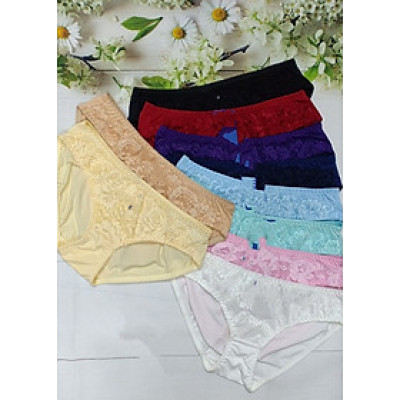 Combo 10 quần lót thun lạnh ren trước  Nhiều màu hàng việt nam - M