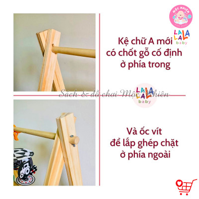 Kệ chữ A cho trẻ sơ sinh - Đồ chơi cho bé Lalala baby có chốt 2 đầu chắc chắn, gấp gọn, giao HỎA TỐC