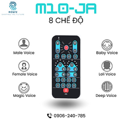 Hàng Chính Hãng - Máy Đổi Giọng Nói Mini M10-JA 8 Chế Độ Âm Thanh - Nhỏ Gọn, Dễ Sử Dụng, Tương Thích Nhiều Thiết Bị Điện Thoại Máy Tính Bảng PC Máy Chơi Game PS XBox, 3.5mm, Pin 500mAh  - ROGTZ