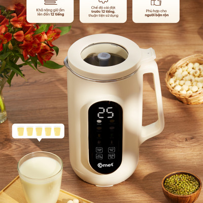 Máy làm sữa hạt Comet CM9216 – đa năng 9in1, dung tích 1.2L, công suất nấu 800W – Xay nấu sữa hạt, cháo ăn dặm – Hàng chính hãng, bảo hành 12 tháng