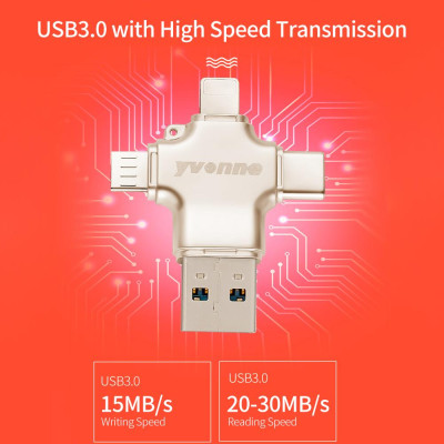 Micro USB Type-C Đĩa OTG U tốc độ cao bốn trong một cho điện thoại / PC / máy tính xách tay yvonne Y23 USB3.0 U Disk
