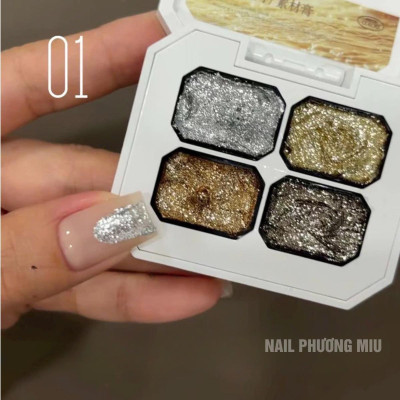 Gel Nhũ Bạch Kim Vẽ Viền Móng 4 Màu Huaxi Siêu Sáng Bóng Cao Cấp Đậm Đặc Làm Nail, Chống Thấm Nước Mùi Nhẹ, Không Cần Rửa, Lâu Trôi