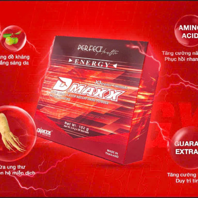 DMAXX thức uống bổ sung vitamin năng lượng không đường DAMODE 44 gói màu đỏ mỗi gói 2,2gr