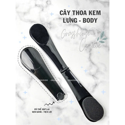 Dụng cụ cây cọ Thoa Kem Body, Cây Thoa Kem Lưng 2 đầu mút và vải nhung Có thể Gập Lại