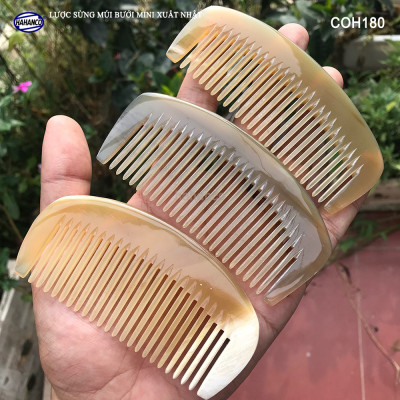 Lược Sừng Múi Bưởi Mini Răng Thưa (Size: XS-9cm) COH189 - Chải tóc xoăn rối xù, phụ kiện bỏ túi tiện dụng không thể thiếu - Chăm sóc tóc - HAHANCO