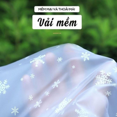 Áo mưa nhựa dẻo trong suốt chống thấm tuyệt đối,họa tiết bông tuyết siêu đẹp