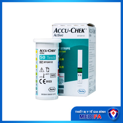 Hộp 50 Que Thử Đường Huyết Accu-Chek Active Có Hút Ẩm Hạn Chế Hư Hỏng Que Thử, Nhập Khẩu Chính Hãng Roche
