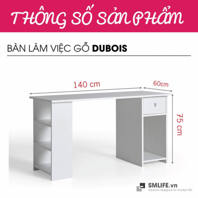 Bàn Học Cho Bé Kiểu Dáng Nhỏ Gọn SMLIFE Dubois