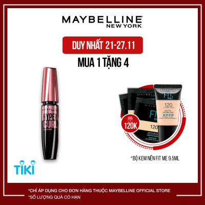Mascara Dài Mi và Cong Mi Maybelline New York Hyper Curl Waterproof Chuốt Mi Đen Không Lem Không Trôi 9.2ml