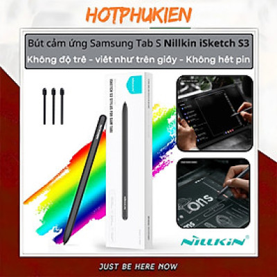Bút cảm ứng cho Samsung galaxy Tab S6 S7 S8 S9 Plus Ultra Nillkin ISketch S3 Stylus đa năng chống tì tay, hít cạnh máy, không lo hết pin - Hàng nhập khẩu
