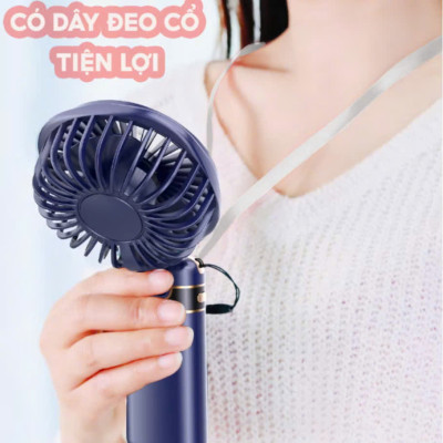 Quạt Mini Cầm Tay Tích Điện 10.000mAh, Đeo Cổ, Gấp Gọn, 5 Tốc Độ Gió Linh Hoạt - HÀNG CHÍNH HÃNG MINIIN
