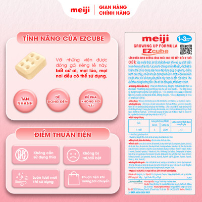 Combo 1 Hộp Sản Phẩm Dinh Dưỡng Công Thức Meiji Growing Up Formula EZcube 560g Và 1 Hộp Meiji Growing Up Formula 800g