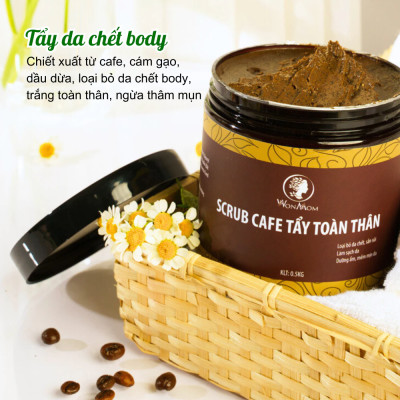 Bộ dưỡng trắng hồng da toàn thân Wonmom (1 kem sữa nghệ + 1 scrub cafe tẩy tế bào chết toàn thân)