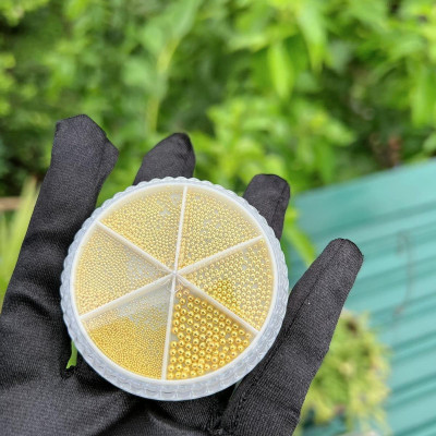 Set Bi Tròn Vàng Bạc Mix Size Kim Loại Không Gỉ Bi Siêu Bé 0.4mm ANGELICA Trang Trí Móng, Phụ Kiện Làm Nail Cao Cấp Sáng Bóng, Dễ Sử Dụng