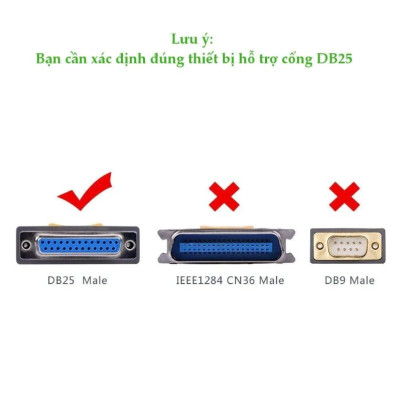 Ugreen UG20224US167TK 1.8M màu Đen Cáp tín hiệu chuyển đổi USB 2.0 sang DB25 âm cao cấp - HÀNG CHÍNH HÃNG