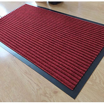 Thảm chùi chân dành cho gia đình nhà hàng khách sạn đế cao su chống trượt mặt thảm sợi len tổng hợp dạng sọc Stripmate Màu Xám đen & đổ đun