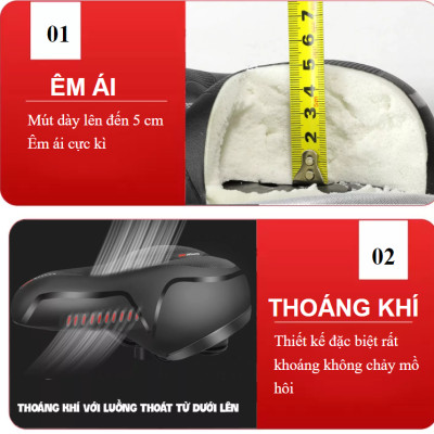[TẶNG Dầu Tra Xích] Yên xe đạp địa hình thế hệ mới dododios chống sốc tuyệt đối, êm ái với đệm mút cực đỉnh, thoát khí