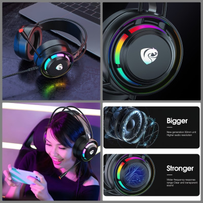 Tai Nghe PSH300 Led RGB Gaming Headset jack USB tiện lợi cho máy tính laptop hàng nhập khẩu