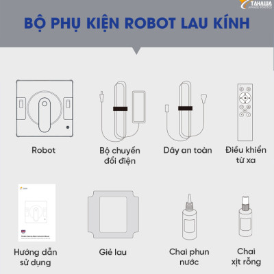 Robot lau kính TAHAWA TH-YW509 máy lau kính thông minh, robot lau kiếng tự phun nước -Phun nước 2 chiều - Bảo hành chính hãng 24 tháng - 1 đổi 1 trong 30 ngày - Hàng nhập khẩu chính hãng