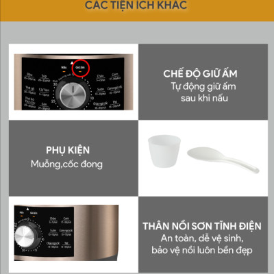 Nồi Áp Suất BlueStone PCB-5648 - 4,5 lít - 900W - Bảng điều khiển cơ - Bảo hành 2 năm - Hàng chính hãng