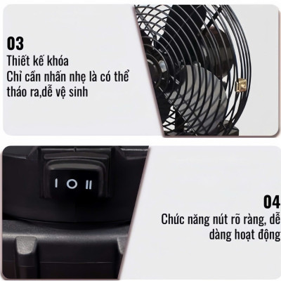Quạt Sắt Mini Sạc Tích Điện GDV Siêu Mát Dùng Chân Pin Phổ Thông Pin 10Cell - Hàng Chính Hãng
