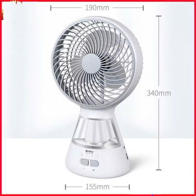 Quạt Tích Điện 3 Chế Độ, Kèm Đèn LED Siêu Sáng, Pin Dùng 3-5h Tùy Tốc Độ - HÀNG CHÍNH HÃNG MINIIN