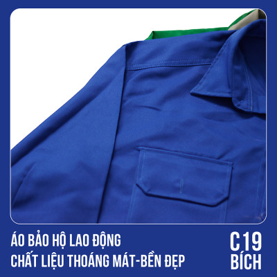 Áo bảo hộ lao động, chất liệu thoáng mát, bền đẹp - Mã C19 (Bích) 