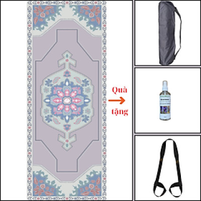 Thảm tập yoga chính hãng Yvonne, Star Fortress (TẶNG KÈM 3 PHẦN QUÀ) dày 4mm, bề mặt nhám, siêu bám, chống trơn trượt, thấm hút mồ hôi, càng nhiều mồ hôi càng bám, dễ vệ sinh, bề đẹp, sang trọng