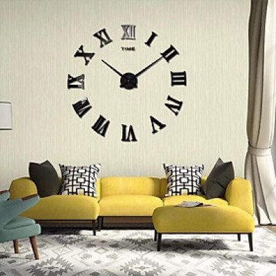 Đồng hồ dán tường size lớn số La mã BK
