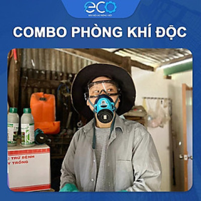 [COMBO] Mặt nạ Koken G7 Nhật Bản phòng khí độc, phun thuốc & Kính chống văng bắn, chống đọng hơi sương Delta Plus Pháp