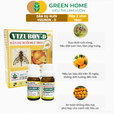 Chế Phẩm Dẫn Dụ Ruồi Vàng Đục Trái VIZUBON-D, GreenHome, 10ml, Không Cần Phun Xịt, An Toàn Cho Người