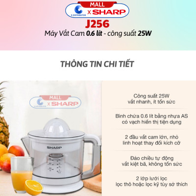 Máy Vắt Cam / Ép Cam Sharp J408 (40w) - J130 (130w) - J850 (85w) - J407 (40w) -  J256 (25w) - J415 (40w) - Hàng Chính Hãng - Bảo Hành 12 Tháng - Tiện Lợi